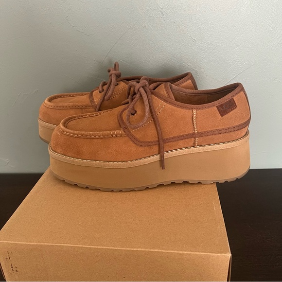 Ugg CityFunc Lace-up Platform Suede Shoes Chestnut size 8 - Picture 14 of 14